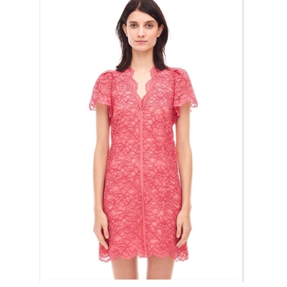 Rebecca Taylor coral lace mini dress size 2